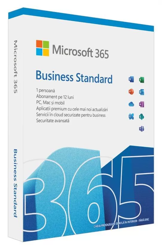 Microsoft 365 Business Standard Romana 1 an 1 utilizator P8 Retail