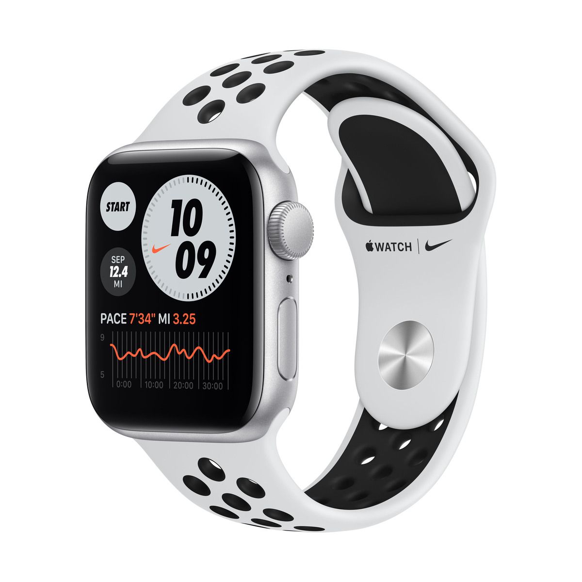 Smartwatch Apple Watch Nike SE GPS 40mm Carcasa Silver Aluminium Bratara Pure Platinum/Black Nike Sport Band