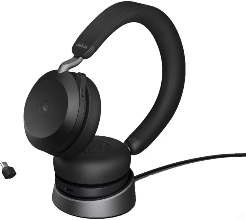 Casti Jabra Evolve2 75 USB-C UC Stand Negru