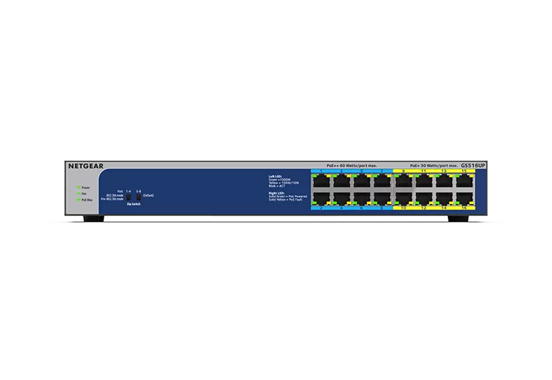 Switch Netgear GS516UP fara management cu PoE 16x1000Mbps RJ45