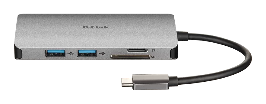 Hub USB D-Link DUB-M810 8 in 1 HDMI Ethernet Card Reader