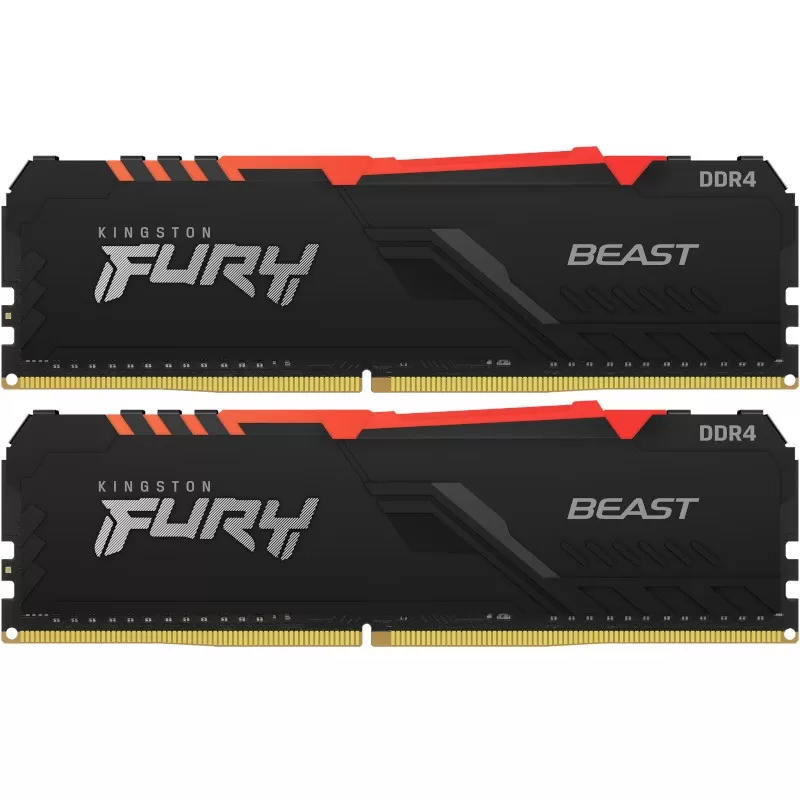 Memorie Desktop Kingston Fury Beast RGB 64GB(2 x 32GB) DDR4 3600Mhz Dual Rank