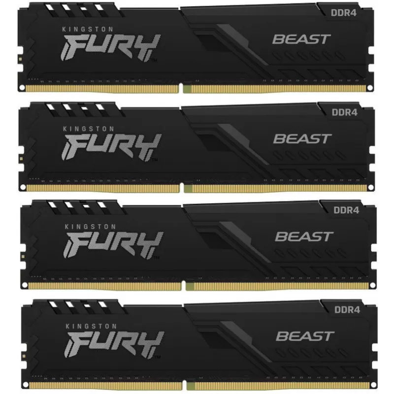 Memorie Desktop Kingston Fury Beast  16GB(4 x 4GB) DDR4  2666Mhz  Single Rank