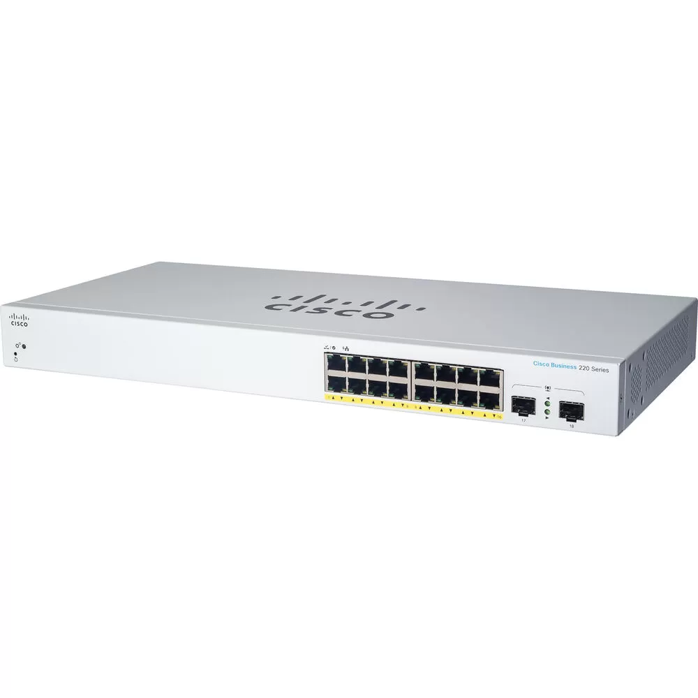 Switch Cisco CBS220-16T-2G cu management fara PoE 16x1000Mbps-RJ45 + 2 x SFP
