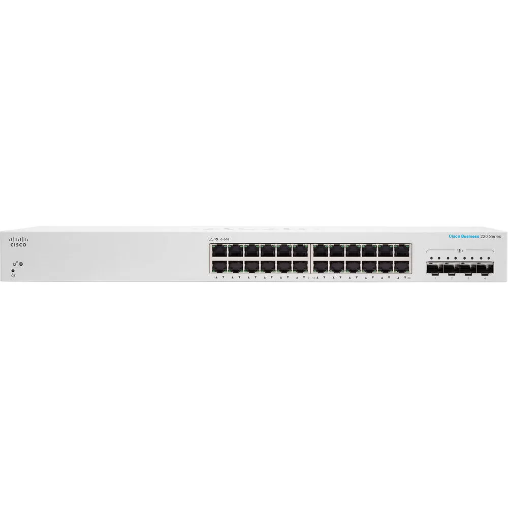 Switch Cisco CBS220-24T-4X cu management fara PoE 24x1000Mbps-RJ45 + 4 x SFP+