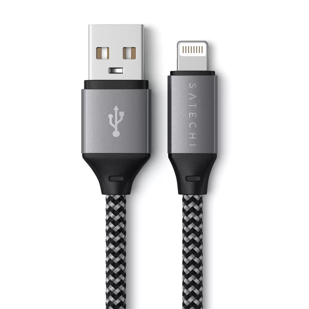 Cablu Satechi ST-TAL10M USB-A to Lightning 15W Braided 25cm Grey