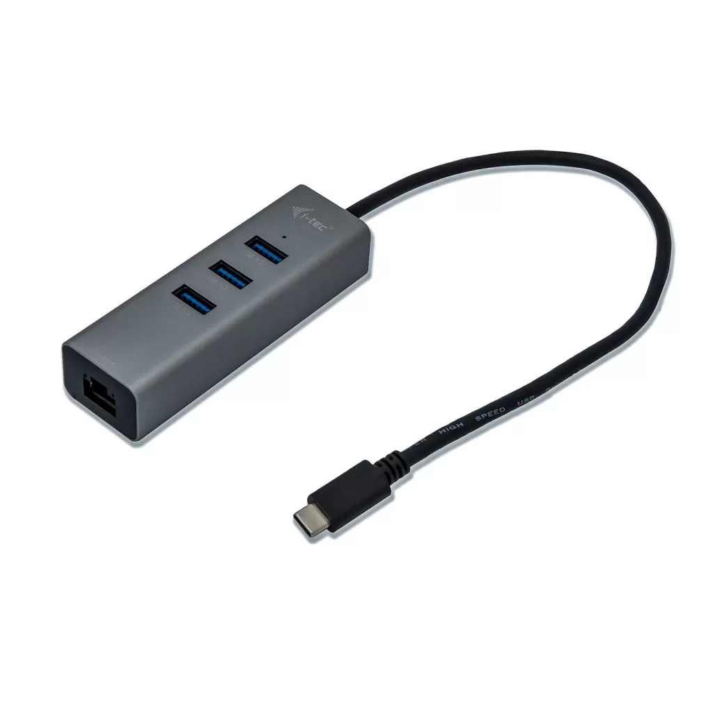 Hub USB i-tec Metal HUB 3 Port + Gigabit Ethernet