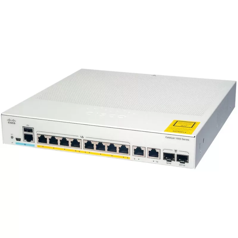 Switch Cisco C1000-8FP-E-2G-L cu management cu PoE 8x1000Mbps RJ45 + 2xSFP