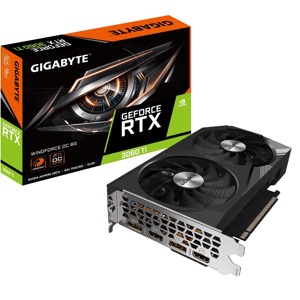 Placa Video Gigabyte GeForce RTX 3060 Ti WINDFORCE OC 8G LHR 8GB GDDR6 256 biti