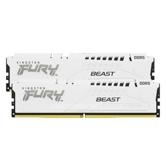 Memorie Desktop Kingston Fury Beast 32GB(2 x 16GB) DDR5 5200Mhz White