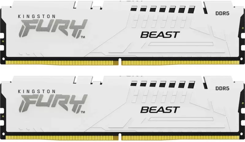 Memorie Desktop Kingston Fury Beast 64GB(2 x 32GB) DDR5 5600Mhz White