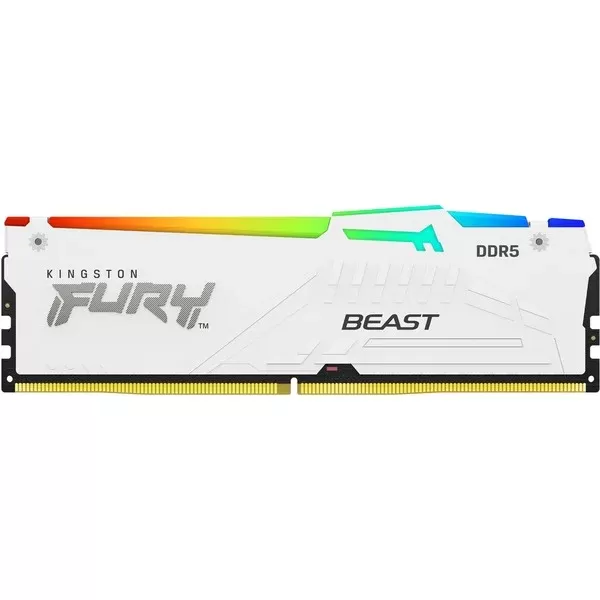 Memorie Desktop Kingston Fury Beast RGB 32GB DDR5 6000Mhz White EXPO