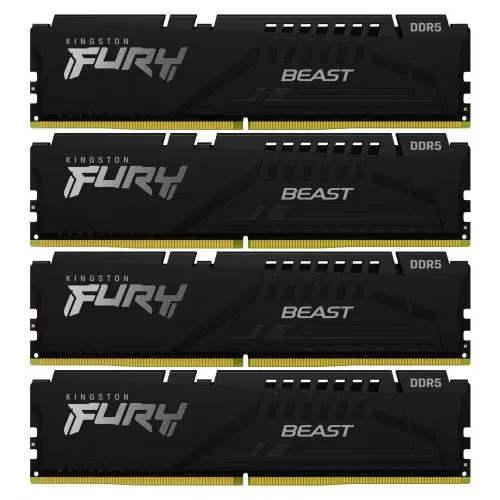 Memorie Desktop Kingston Fury Beast 64GB(4 x 16GB) DDR5 5200Mhz Black