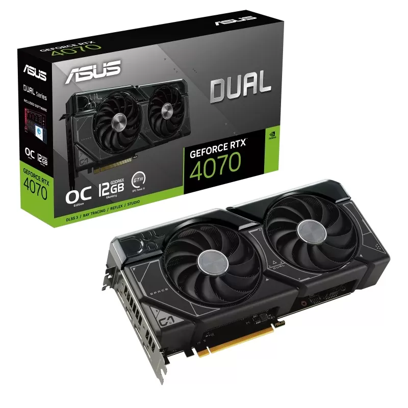 Placa Video ASUS Dual GeForce RTX 4070 OC Edition 12GB GDDR6X 192 biti