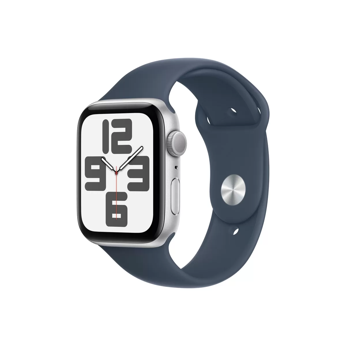 Smartwatch Apple Watch SE GPS 44mm Carcasa Silver Aluminium Bratara Storm Blue Sport - S/M