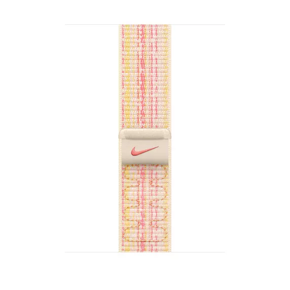 Curea Smartwatch Apple pentru Apple Watch 45mm Starlight/Pink Nike Sport Loop