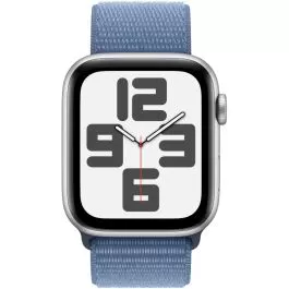 Smartwatch Apple Watch SE GPS  44mm  Carcasa Silver Aluminium  Bratara Winter Blue Sport