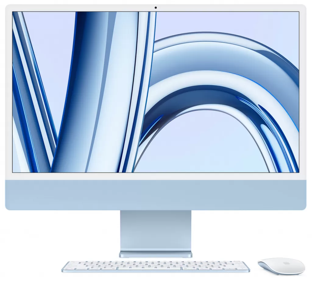 Sistem All-In-One Apple iMac 2023 24" Retina 4.5K Apple M3 8-core GPU RAM 8GB SSD 256GB Tastatura RO Mac OS Sonoma Blue