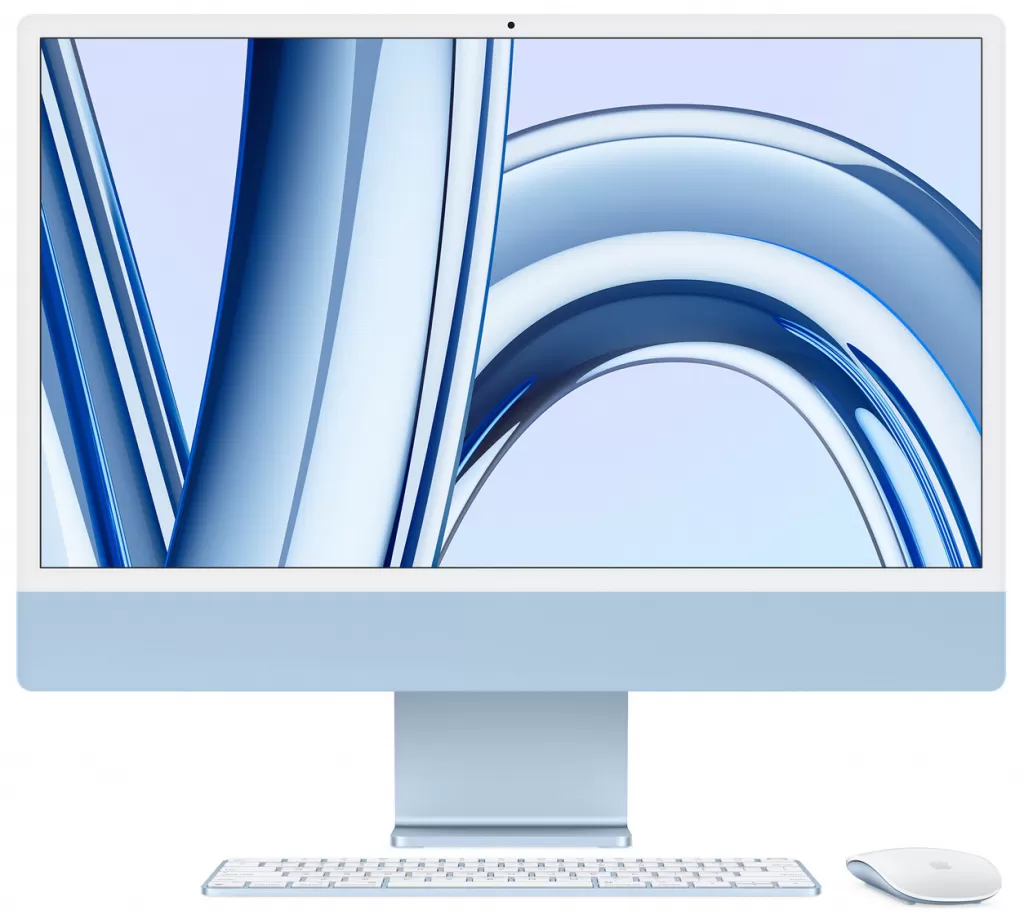 Sistem All-In-One Apple iMac 2023 24" Retina 4.5K Apple M3 10-core GPU RAM 8GB SSD 512GB Tastatura INT Mac OS Sonoma Blue