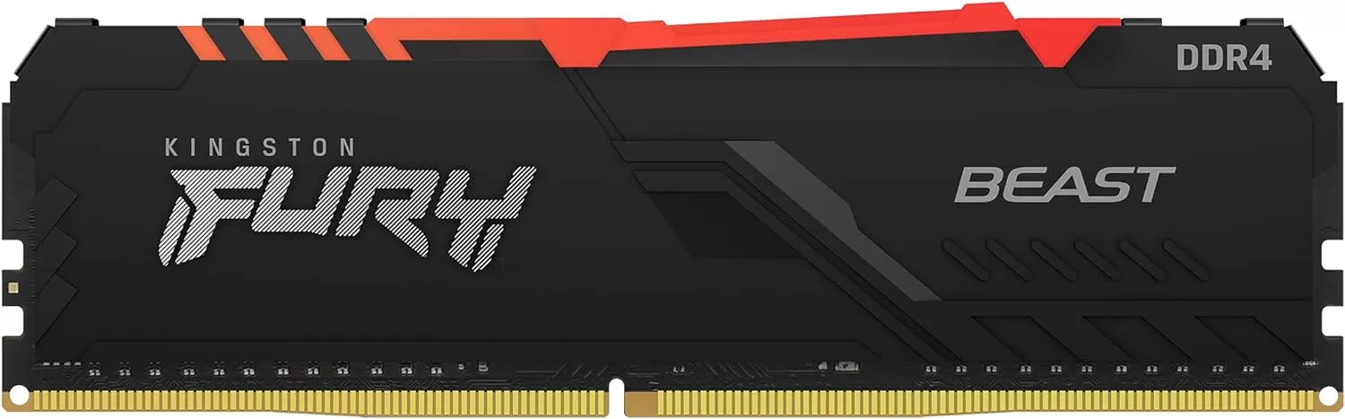 Memorie Desktop Kingston Fury Beast Black RGB 32GB(2 x 16GB) DDR4 3733Mhz