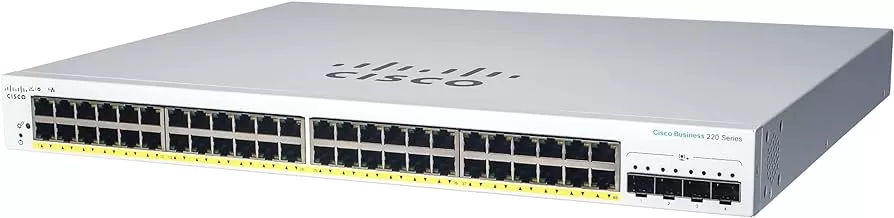 Switch Cisco CBS220-48P-4G cu management cu PoE 48x1000Mbps + 4xSFP