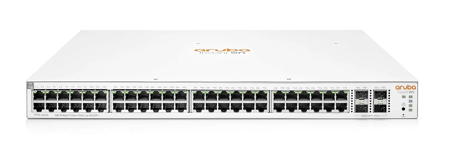 Switch HPE Aruba Instant On 1930 48G  cu management  cu PoE  48x1000Mbps RJ45 + 4xSFP  PoE 370W