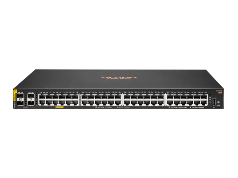 Switch HPE Aruba Networking CX 6000  cu management  cu PoE  48x1000Mbps RJ45 + 4xSFP  PoE 370W