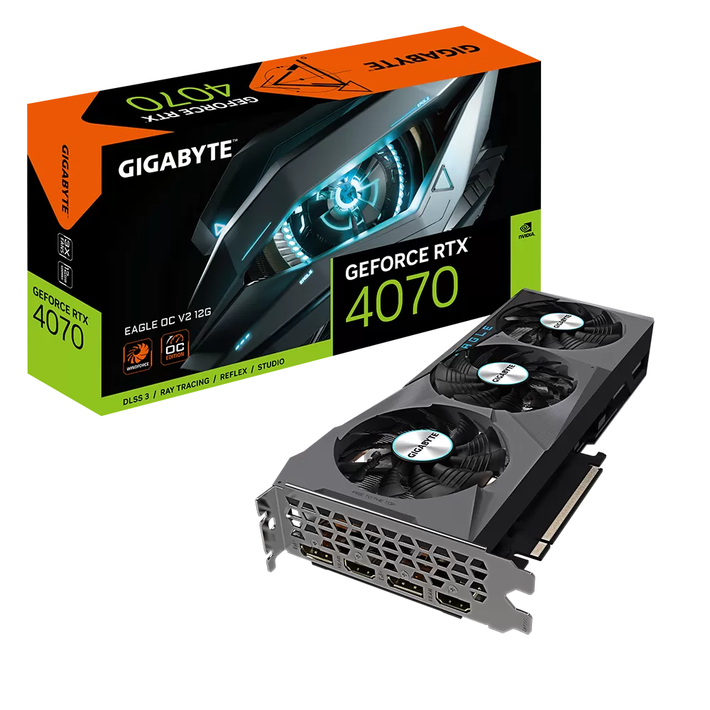 Placa Video Gigabyte GeForce RTX 4070 EAGLE OC V2 12GB GDDR6X 192 biti