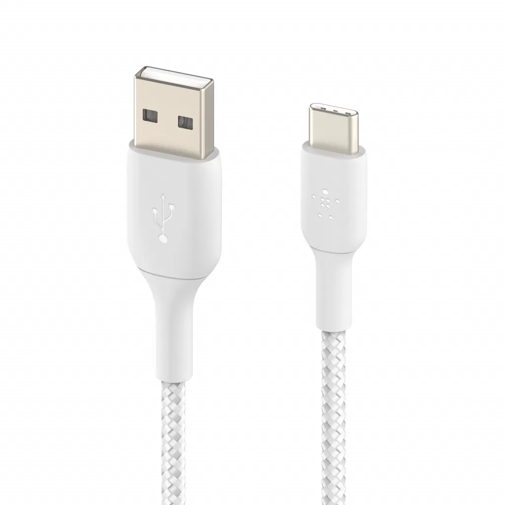 Cablu Belkin BOOST BoostCharge USB-C to USB-A Braided 2m White