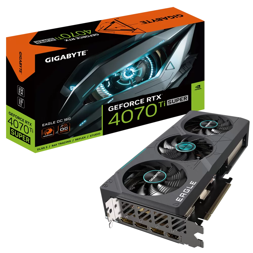 Placa Video Gigabyte GeForce RTX 4070 Ti SUPER EAGLE OC 16GB GDDR6X 256 biti