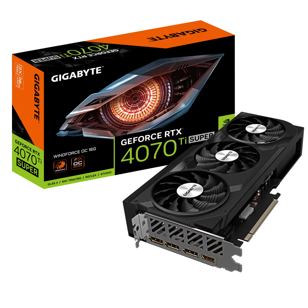 Placa Video Gigabyte GeForce RTX 4070 Ti SUPER WINDFORCE OC 16GB GDDR6X 256 biti