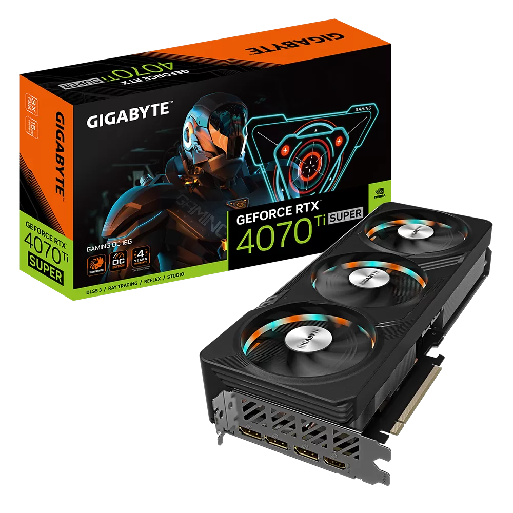 Placa Video Gigabyte GeForce RTX 4070 Ti SUPER GAMING OC 16GB GDDR6X 256 biti