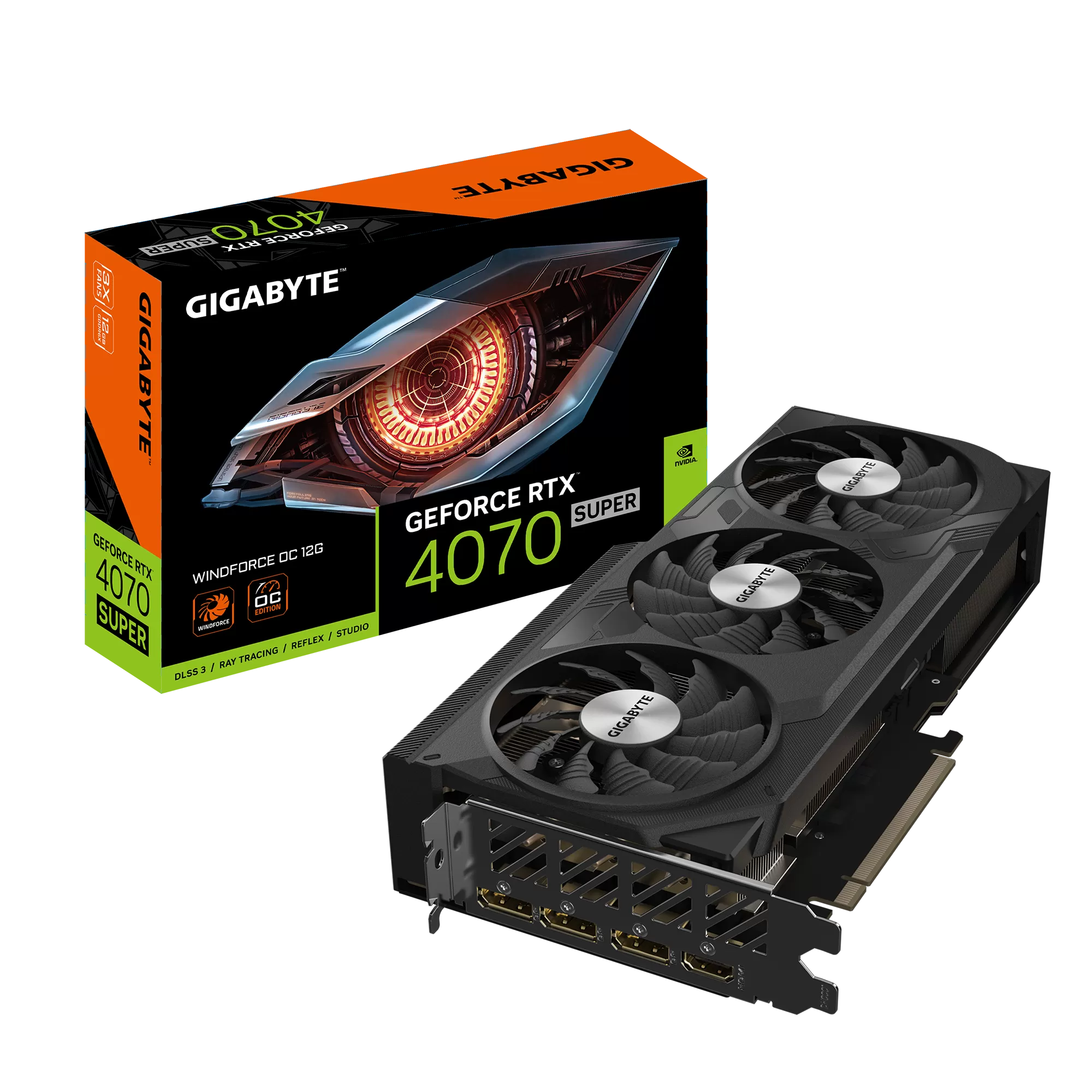 Placa Video Gigabyte GeForce RTX 4070 SUPER WINDFORCE OC 12GB GDDR6X 192 biti