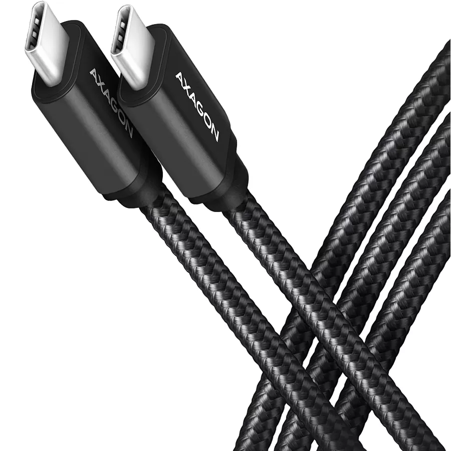 Cablu Axagon BUCM3-CM15AB USB-C la USB-C 3.2 Gen1 1.5m 3A Impletit Black