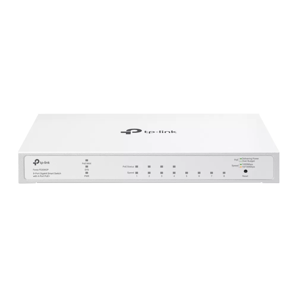 Switch TP-Link Festa FS308GP cu management cu PoE 8x1000Mbps (4xPoE+)