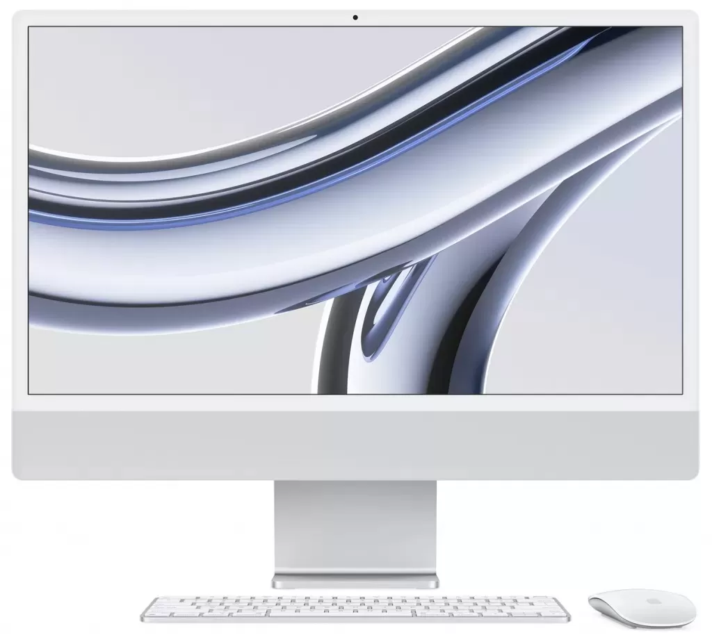 Sistem All-In-One Apple iMac 2023 24" Retina 4.5K Apple M3 8-core GPU RAM 24GB SSD 1TB Tastatura INT Mac OS Sonoma Silver