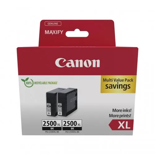 Pachet Cartuse Inkjet Canon PGI-2500XL Black  2-pack