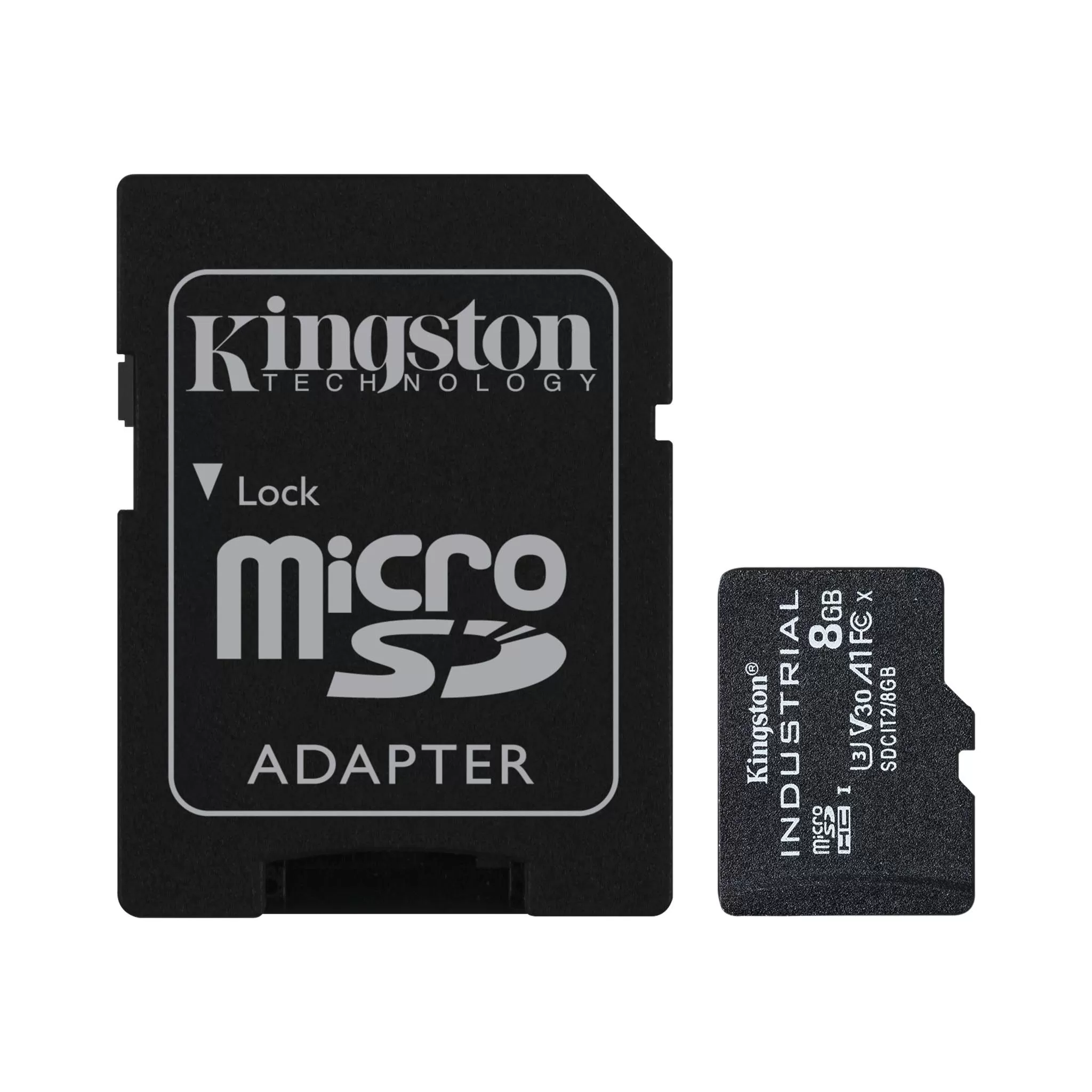 Card de memorie Kingston Industrial  8GB  Micro SDHC  UHS-I  U3  V30  A1 + Adaptor SD