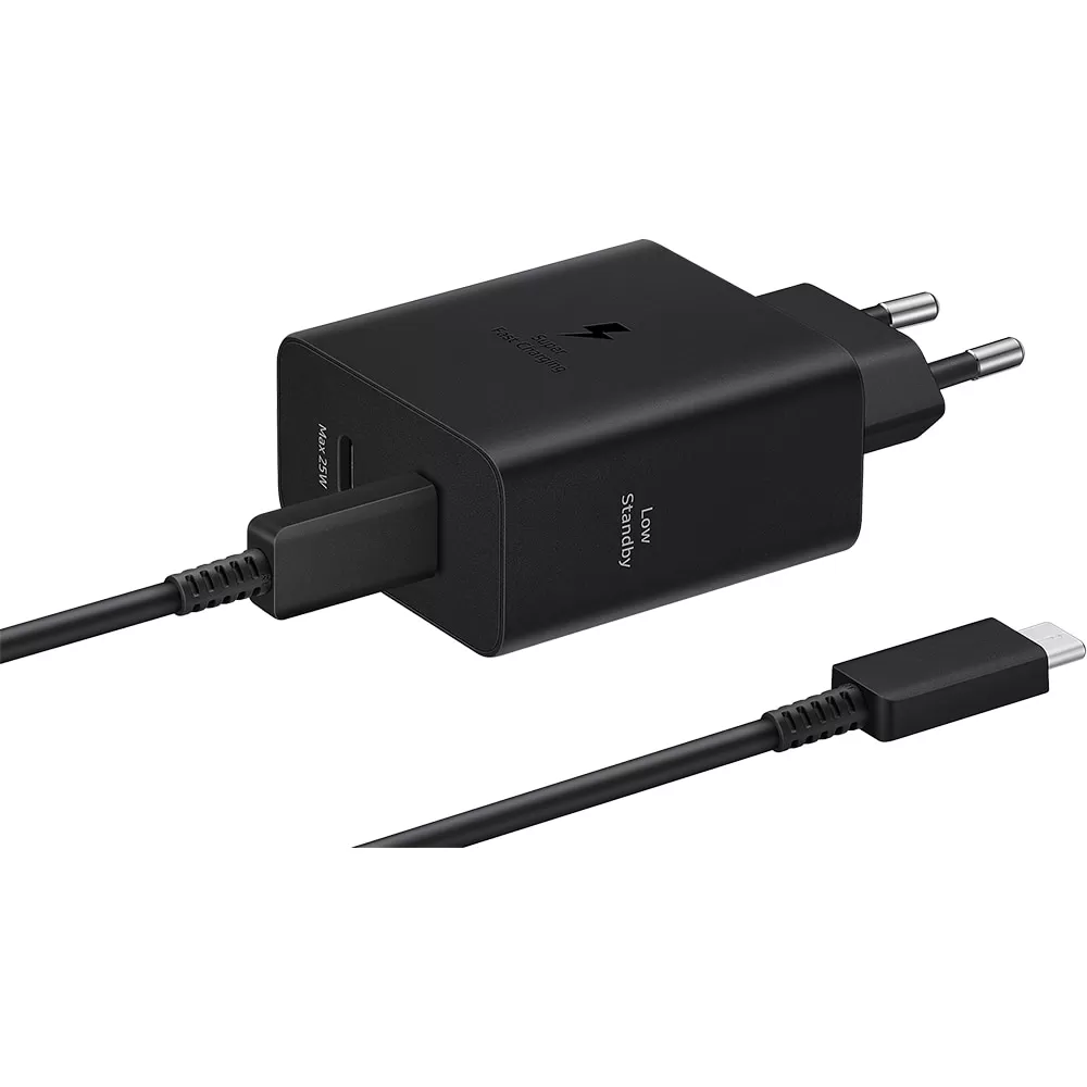 Incarcator retea Samsung EP-T5020XBEGEU Super Fast Charging 50W 2x USB-C Black