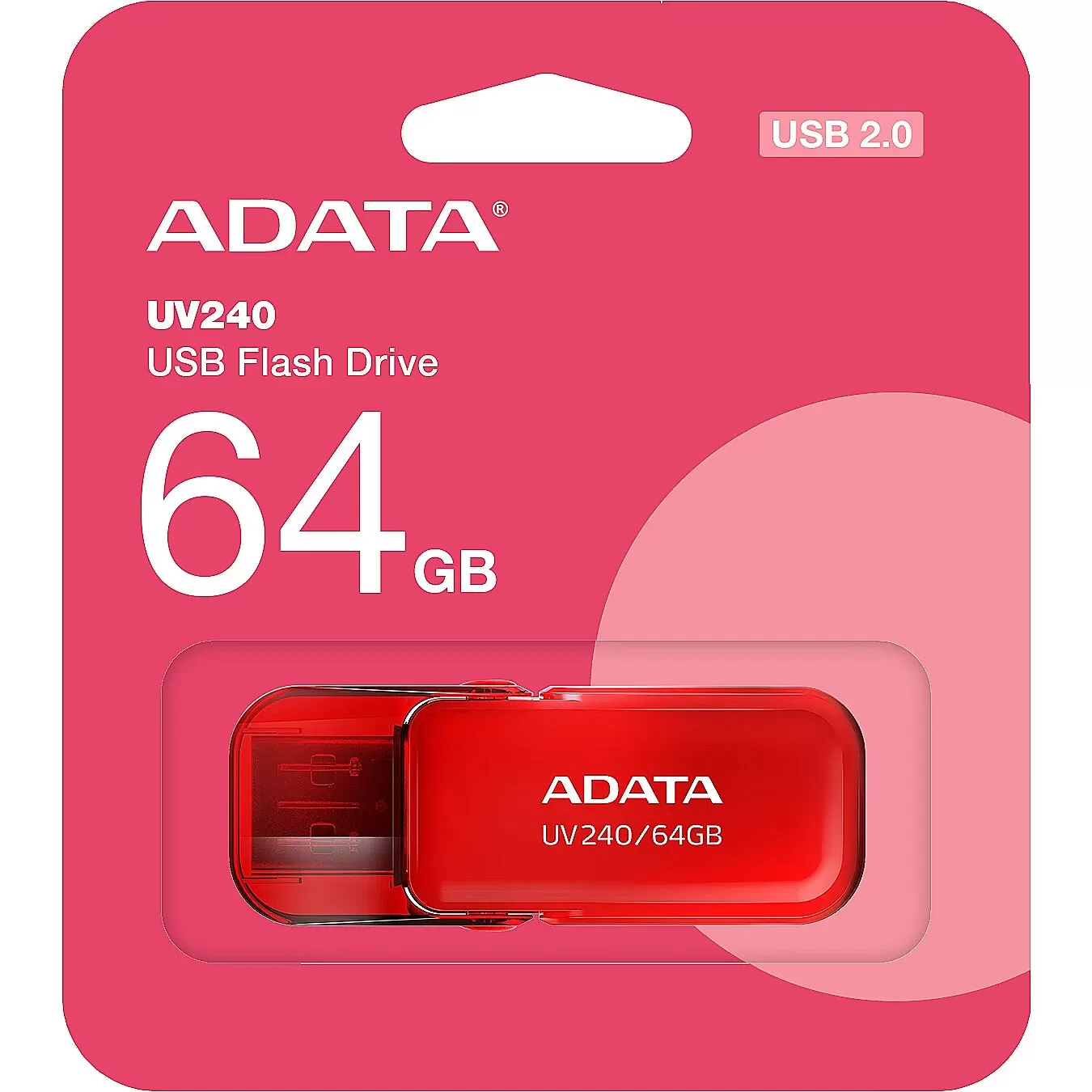 Flash Drive A-Data UV240  USB 2.0  64GB  Red