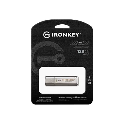 Flash Drive Kingston IronKey Locker 50+ 128GB USB 3.2 Gen1 Type-A