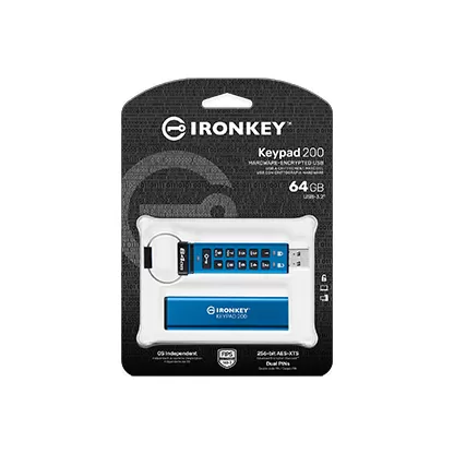 Flash Drive Kingston IronKey Keypad 200 64GB USB 3.2 Gen1 Type-A