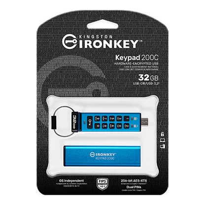 Flash Drive Kingston IronKey Keypad 200C 32GB USB 3.2 Gen1 Type-C