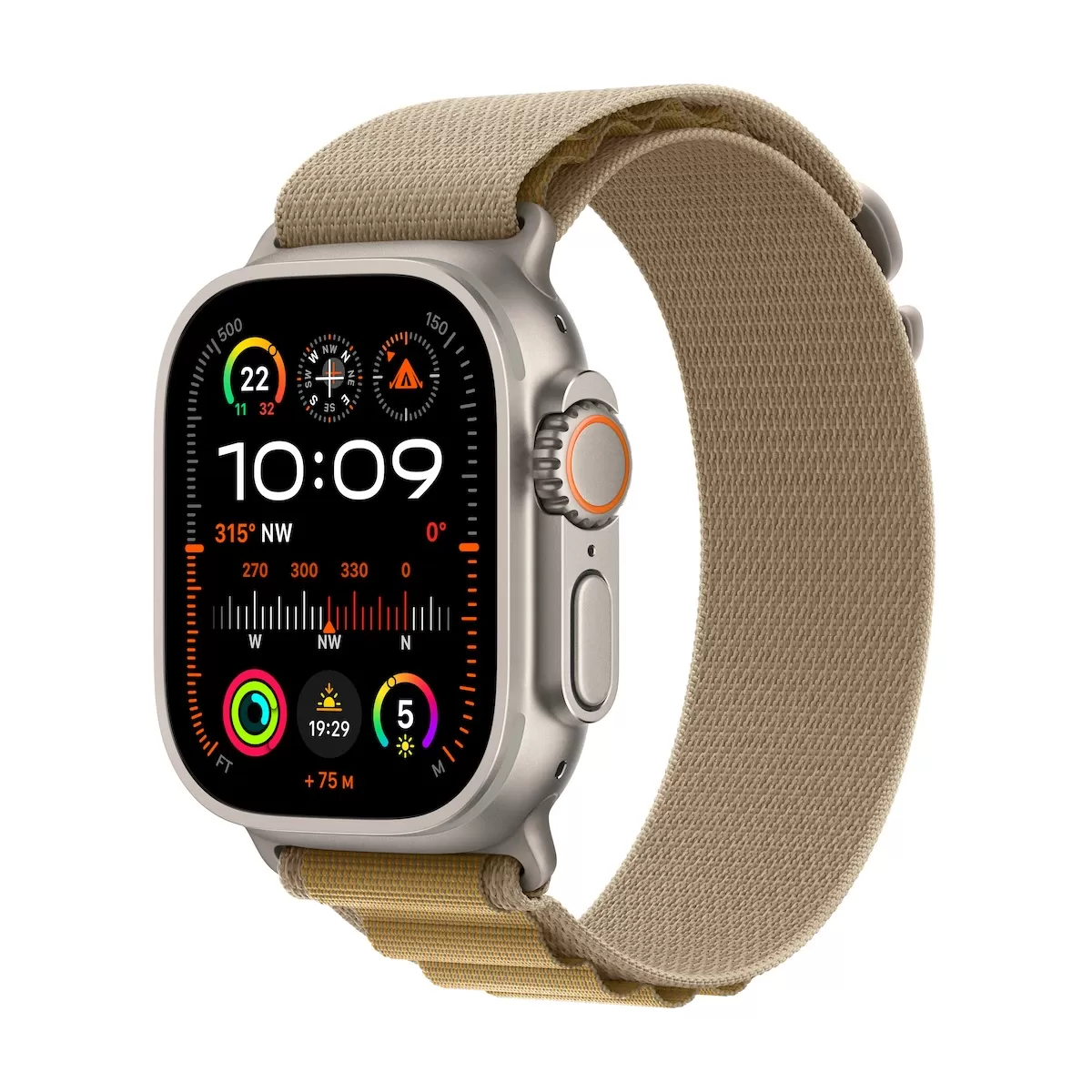 Smartwatch Apple Watch Ultra 2 GPS + Cellular 49mm Carcasa Natural Titanium Bratara Tan Alpine Loop - Small