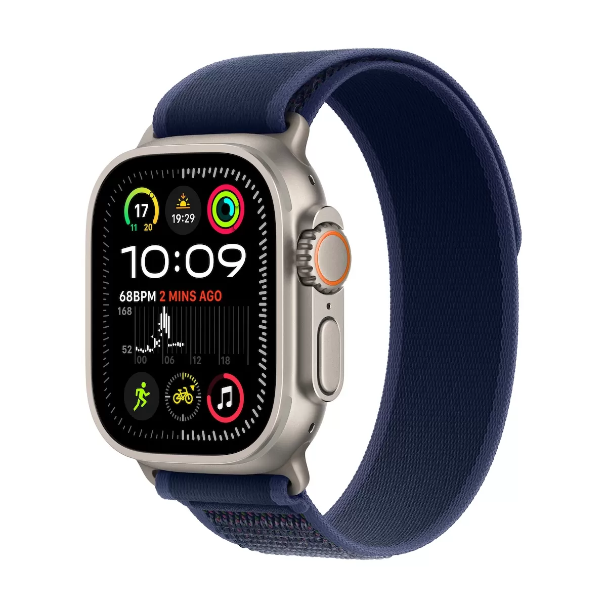 Smartwatch Apple Watch Ultra 2 GPS + Cellular 49mm Carcasa Natural Titanium Bratara Blue Trail Loop - S/M