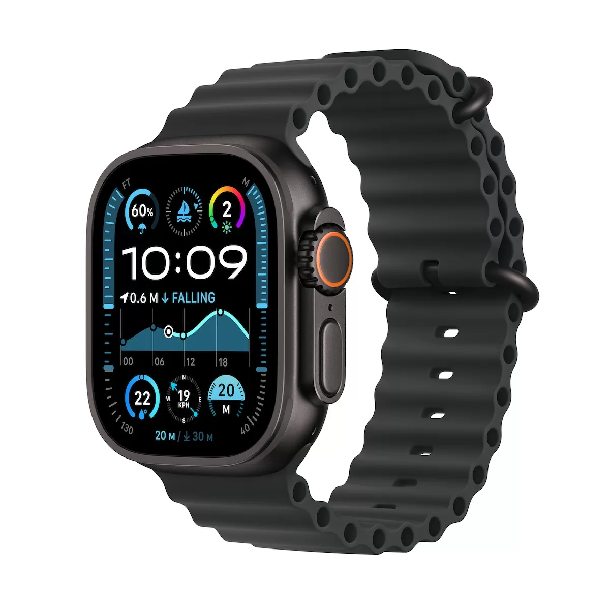 Smartwatch Apple Watch Ultra 2 GPS + Cellular  49mm  Carcasa Black Titanium  Bratara Black Ocean