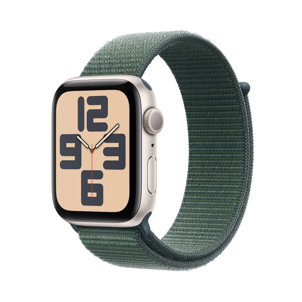 Smartwatch Apple Watch SE GPS (2024) 40mm Carcasa Starlight Aluminium Bratara Lake Green Sport Loop