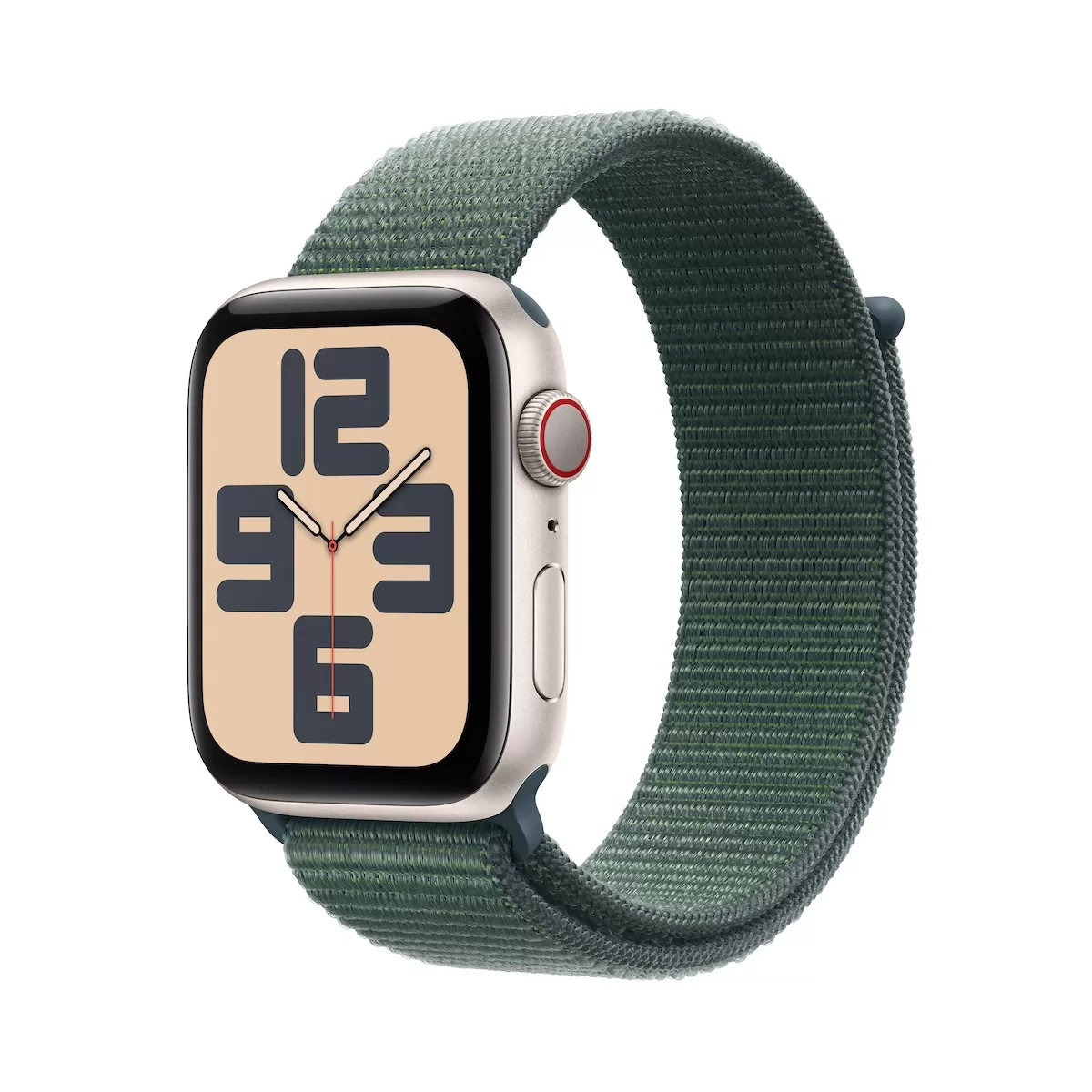 Smartwatch Apple Watch SE GPS + Cellular (2024)  40mm  Carcasa Starlight Aluminium  Bratara Lake Green Sport Loop