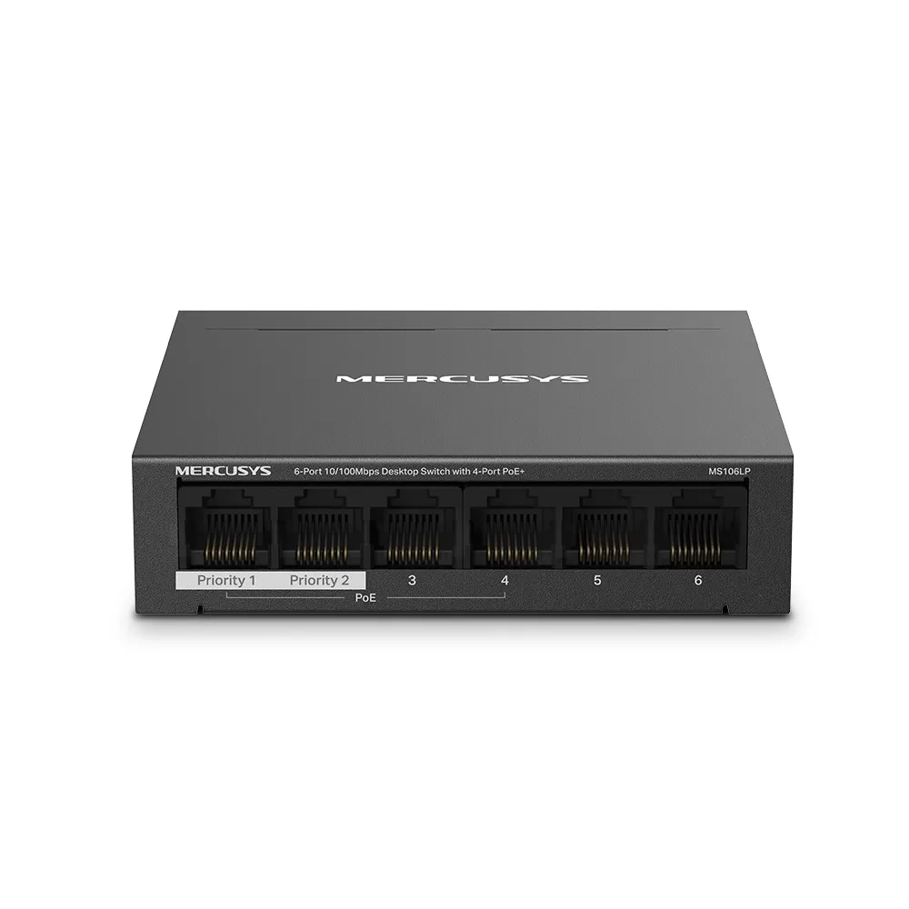 Switch Mercusys MS106LP  fara management  cu PoE  6x100Mbps (4xPoE+)