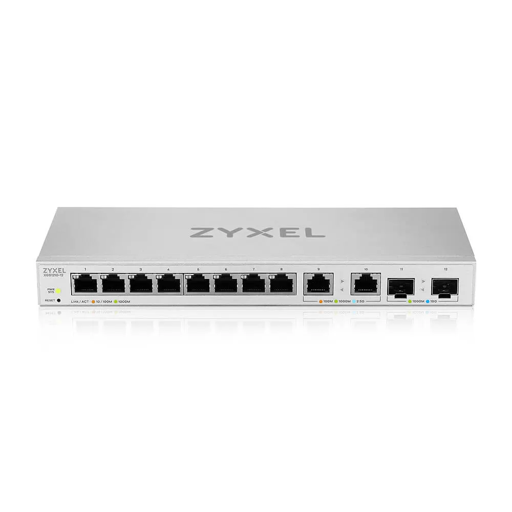 Switch ZyXEL XGS1210-12  cu management  fara PoE  2x2500Mbps + 8x1000Mbps + 2xSFP+